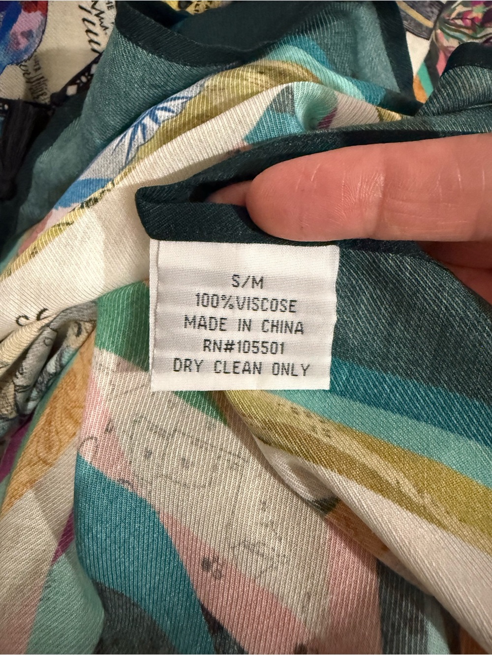 Double D Ranch Cream Multi‑Color Graphic Poncho Top - Picture 7 of 8